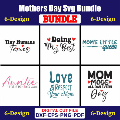 Mothers Day SVG Bundle, Mom life svg, Mama svg, Funny Mom Svg, Blessed mama svg, Mom of boys girls svg-Vol-145 cover image.