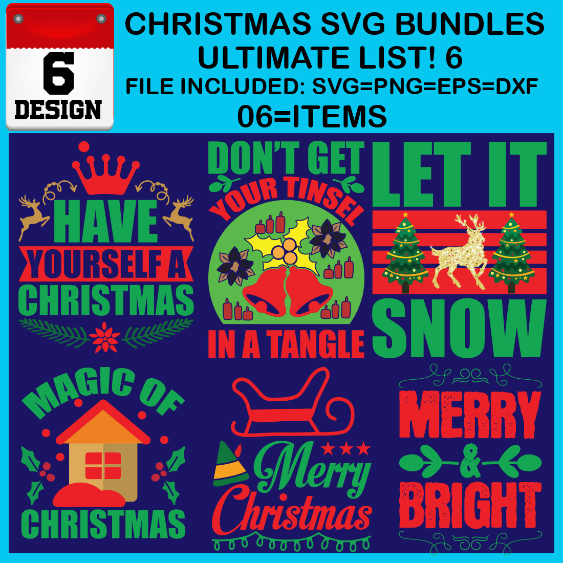 Ultimate List! 6 Christmas SVG Free Bundles cover image.