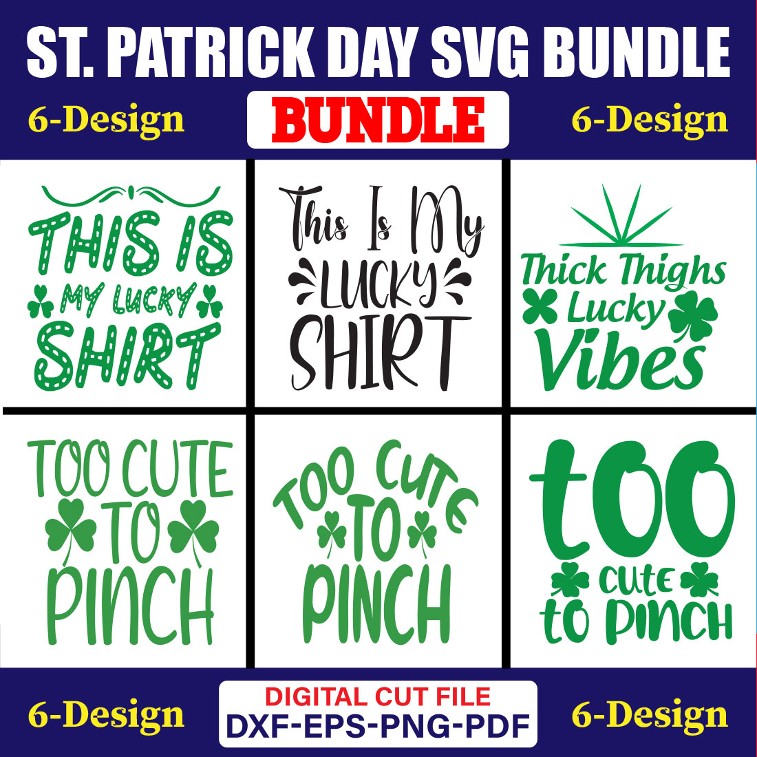 St Patrick Day SVG T-shirt Design Bundle Vol-32 cover image.