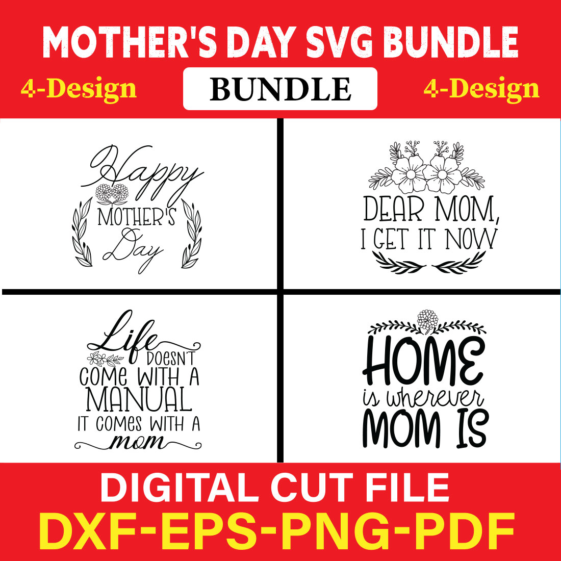 Mother's Day SVG T-shirt Design Bundle Vol-10 cover image.