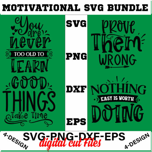 Motivational SVG Bundle T-shirt Design Volume-03 cover image.