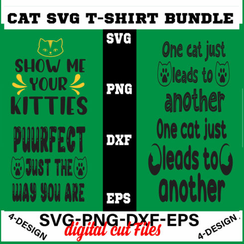 Cat SVG T-shirt Design BundleVolume-04 cover image.