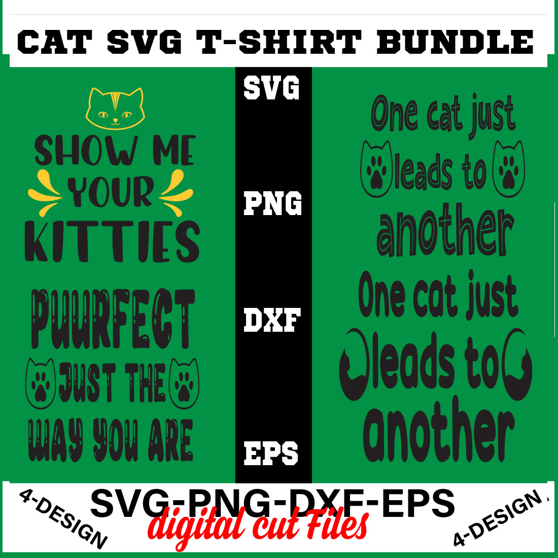 Cat SVG T-shirt Design BundleVolume-04 cover image.