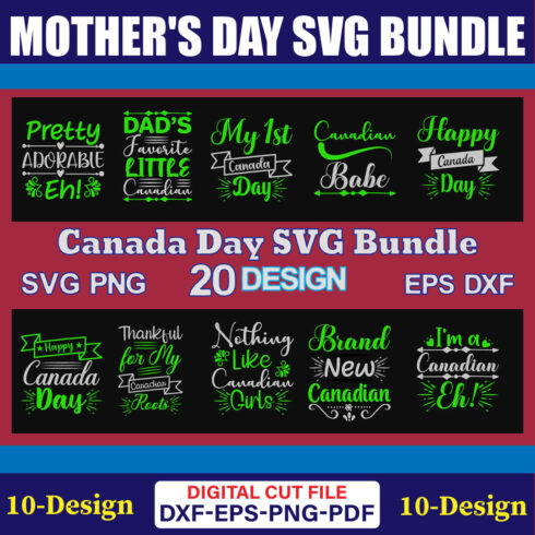 Canada Day SVG T-shirt Design Bundle Vol-01 cover image.