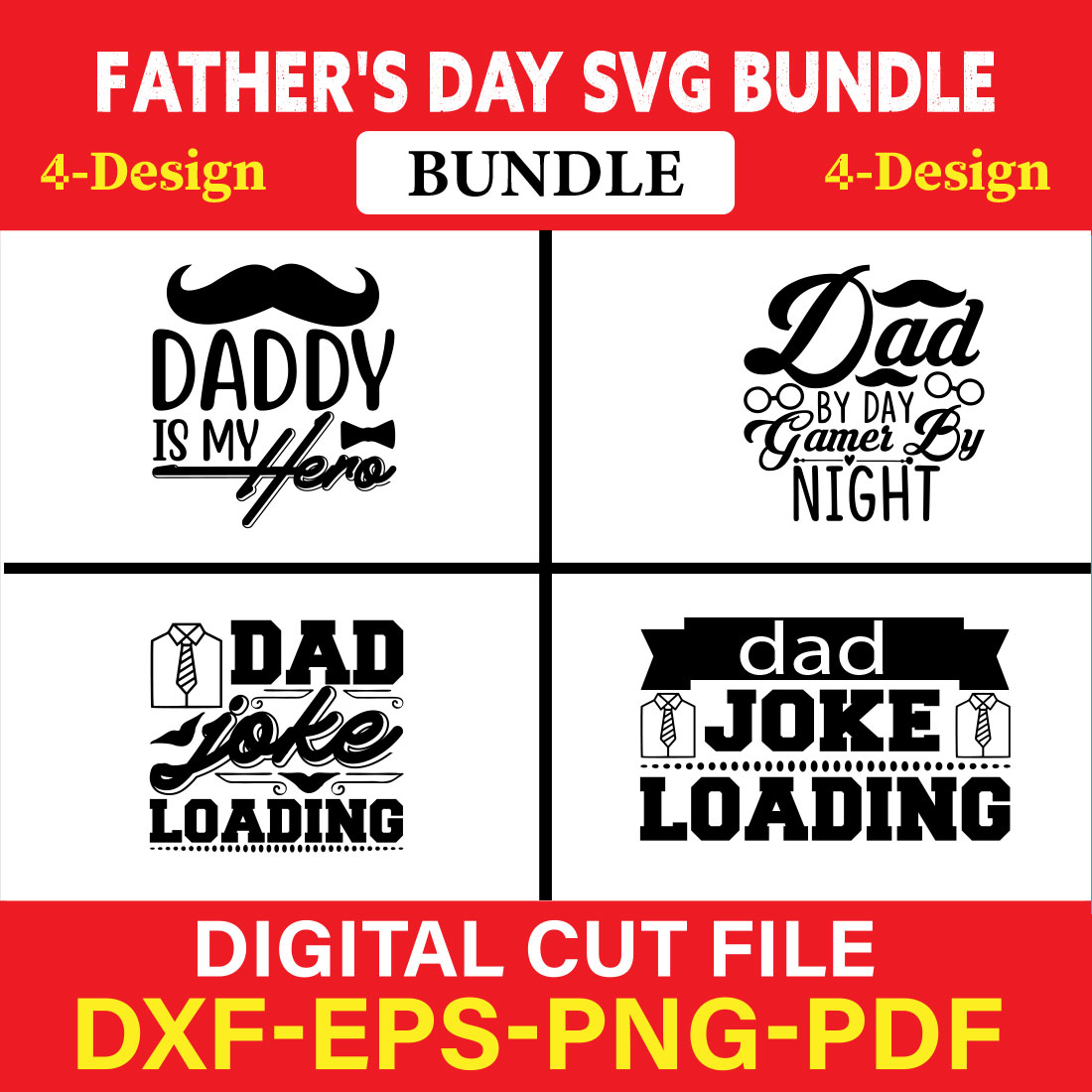 Father's Day SVG T-shirt Design Bundle Vol-1 cover image.