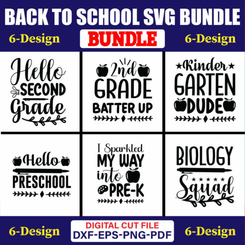 Back To School SVG T-shirt Design Bundle Vol-30 cover image.