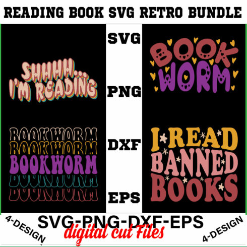 Reading Book SVG Retro Bundle Vol-03 cover image.