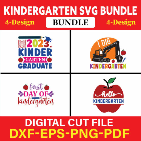 Kindergarten T-shirt Design Bundle Vol-1 cover image.