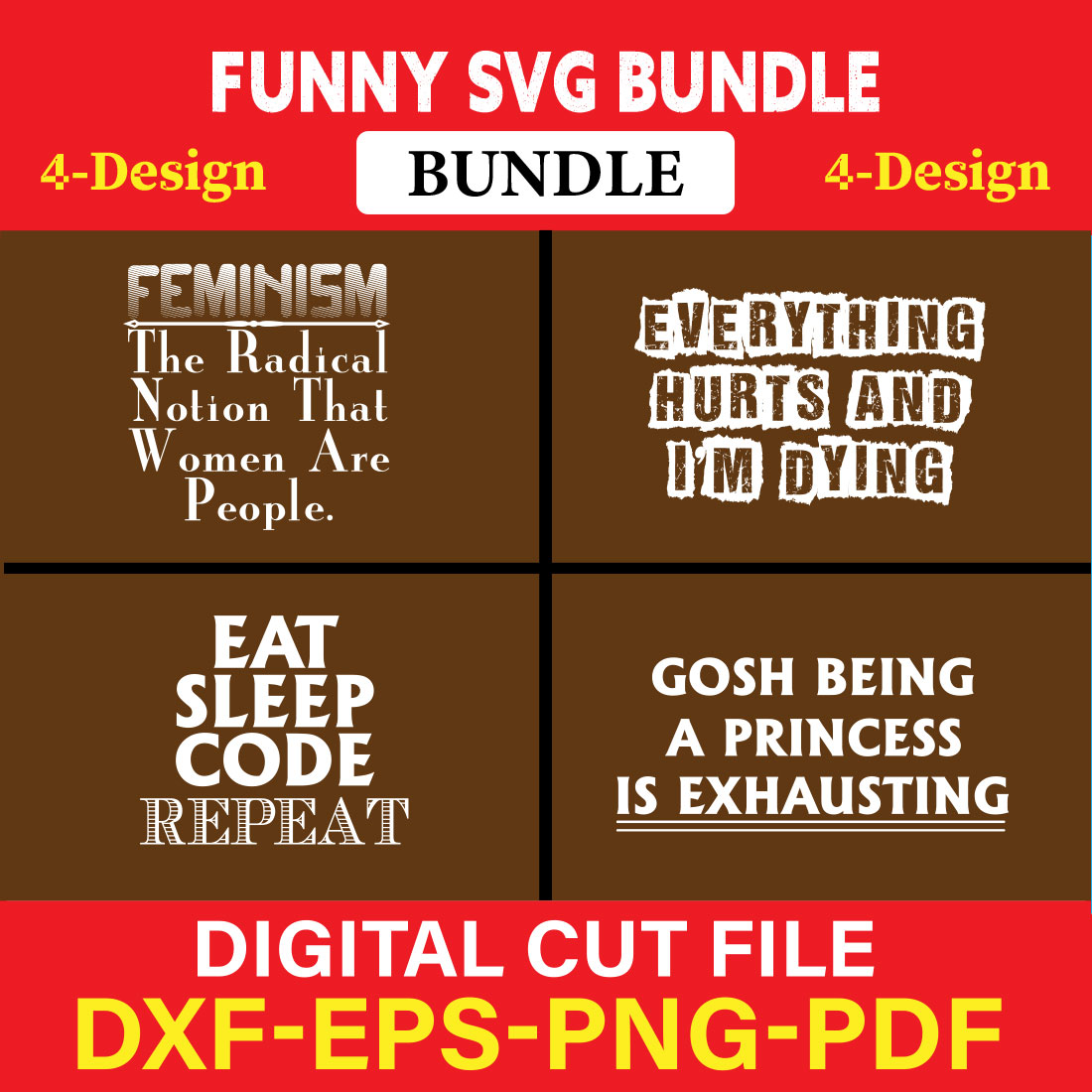 Funny SVG T-shirt Design Bundle Vol-37 cover image.