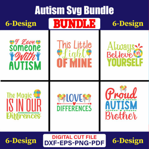 Autism Day T-shirt Design Bundle Vol-06 cover image.