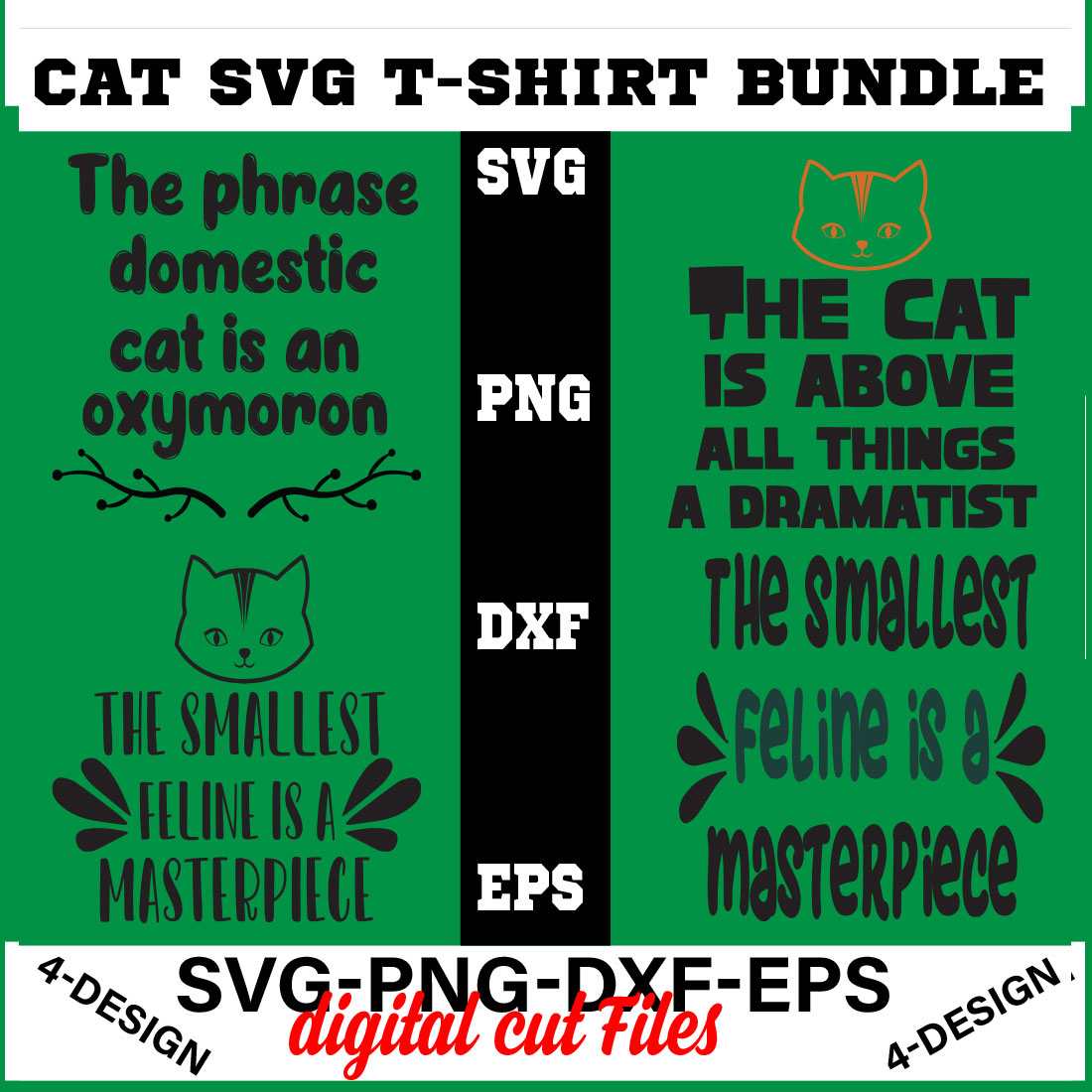 Cat SVG T-shirt Design BundleVolume-01 cover image.