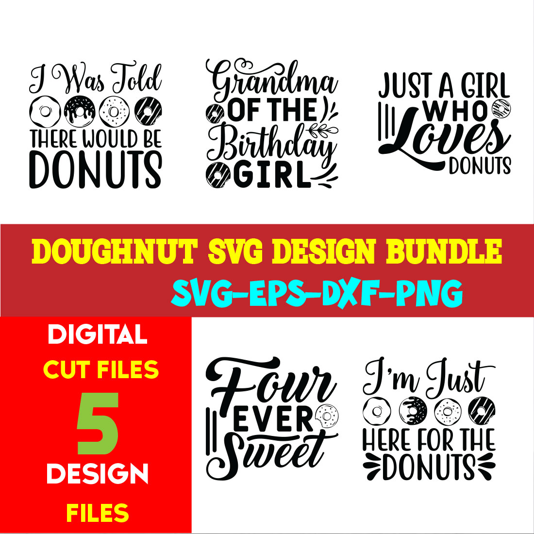 Doughnut T-shirt Design Bundle Volume-03 cover image.