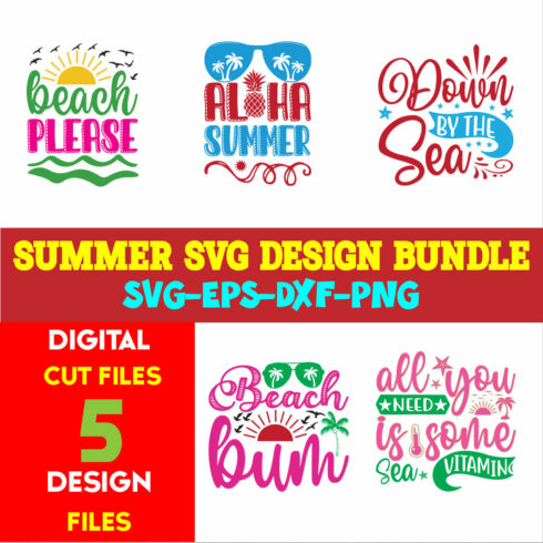 Summer T-shirt Design Bundle Volume -04 cover image.