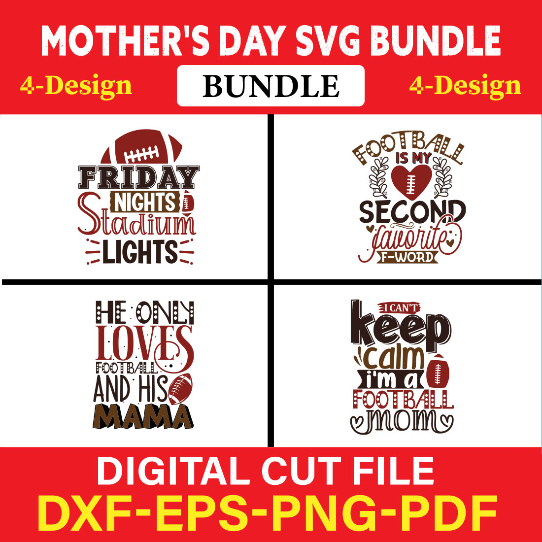 Mother's Day SVG T-shirt Design Bundle Vol-04 cover image.