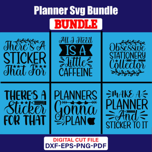 Planner SVG T-shirt Design Bundle Vol-03 cover image.