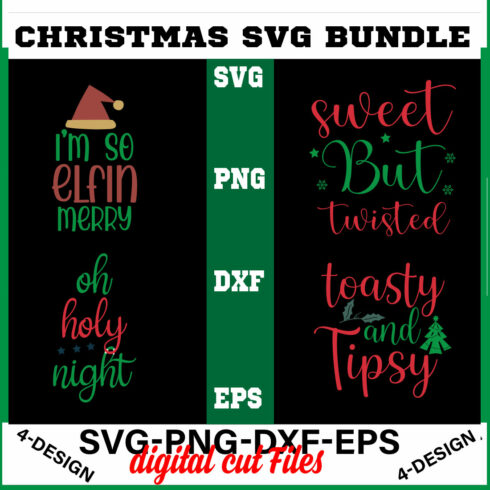 Christmas SVG Bundle Funny Christmas SVG Cut File Cricut Clip art Commercial Use Holiday SVG Christmas Sayings Quotes Winter Volume-02 cover image.