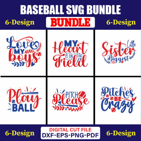 Baseball SVG T-shirt Design Bundle Vol-07 cover image.
