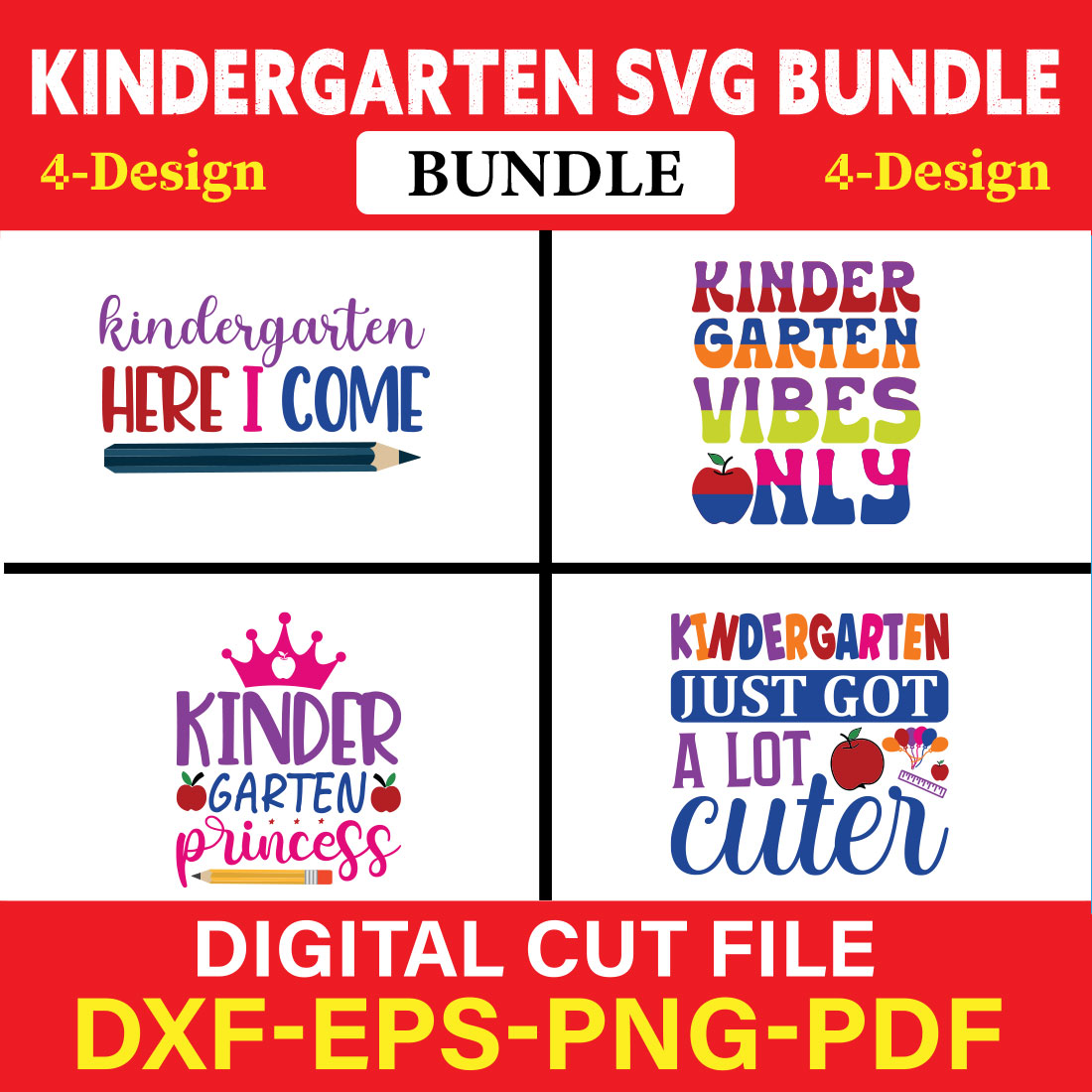 Kindergarten T-shirt Design Bundle Vol-8 cover image.