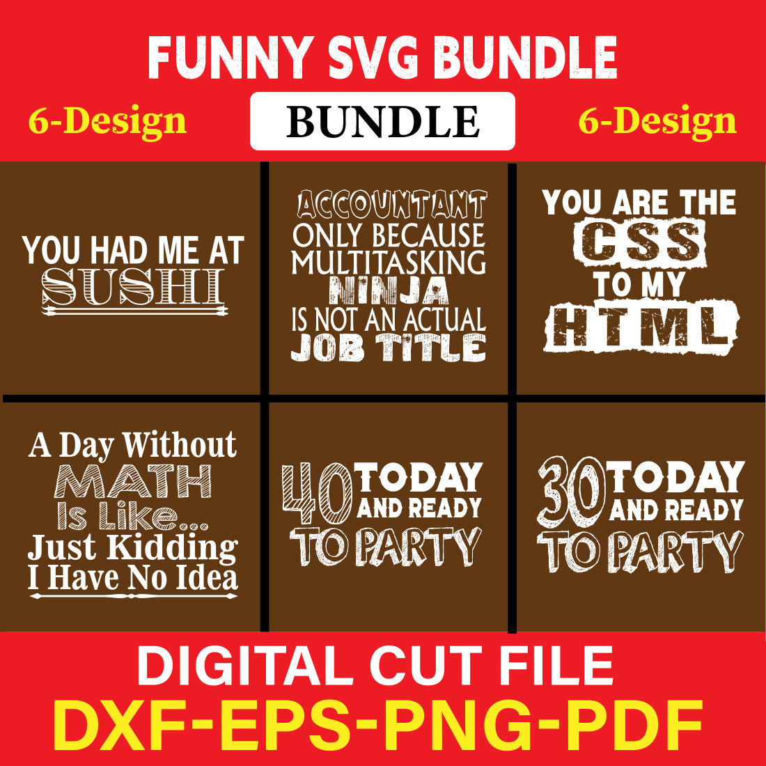 Funny SVG T-shirt Design Bundle Vol-09 cover image.