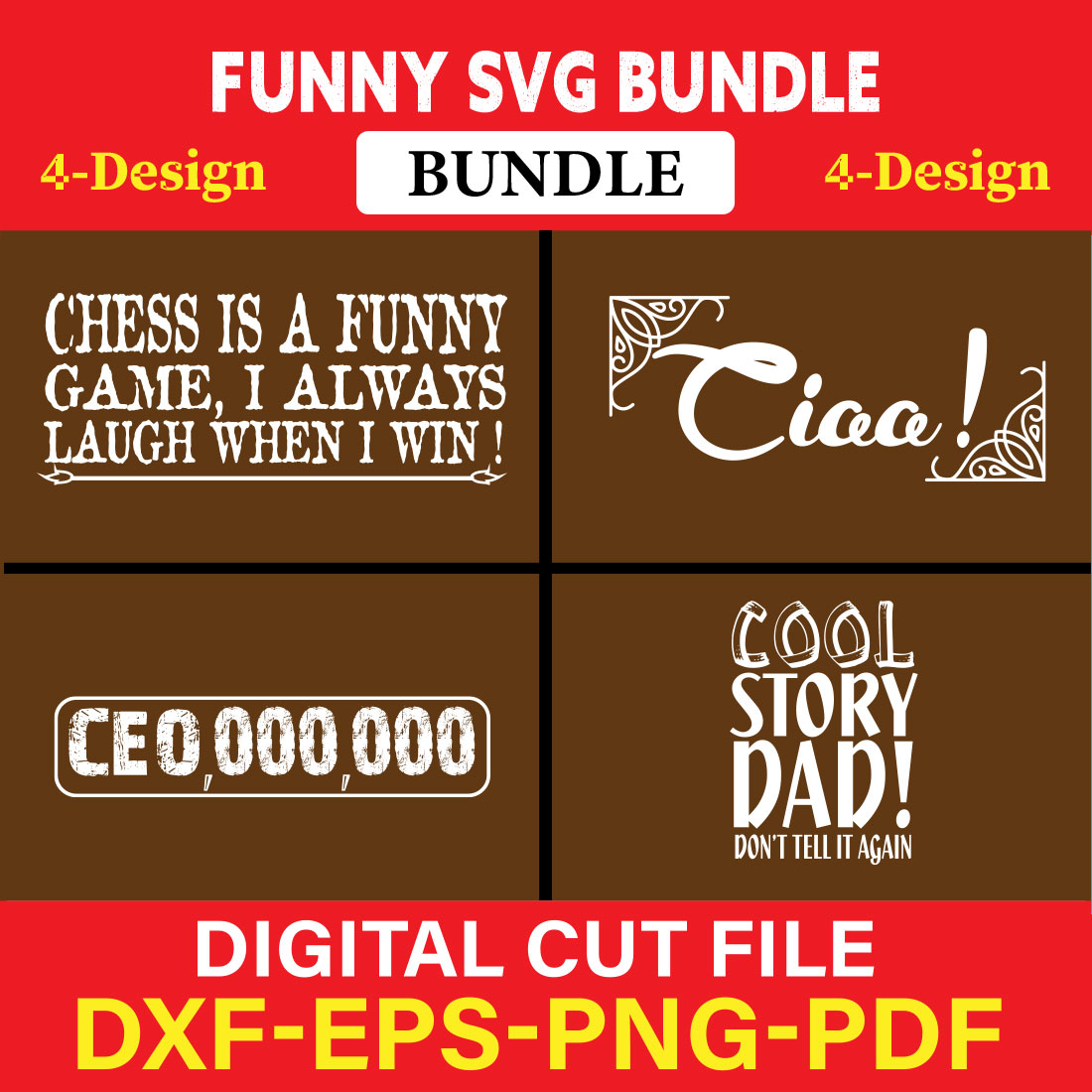 Funny SVG T-shirt Design Bundle Vol-35 cover image.