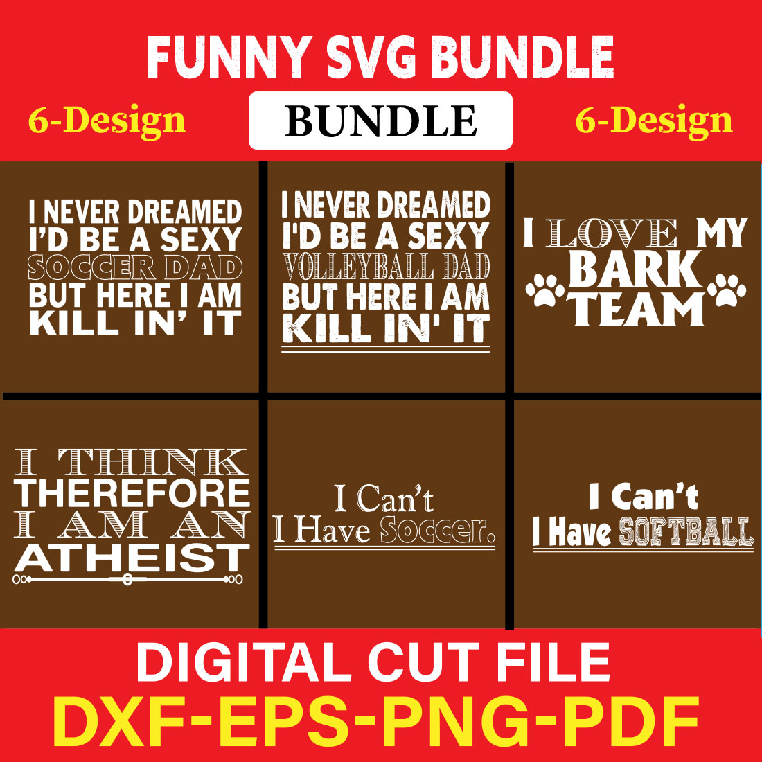 Funny SVG T-shirt Design Bundle Vol-03 cover image.