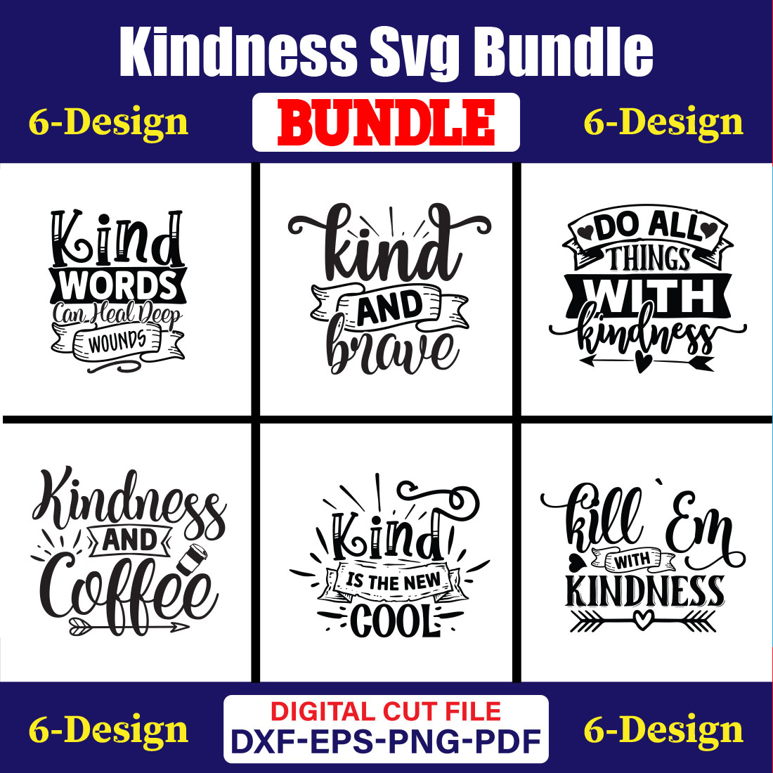 Kindness T-shirt Design Bundle Vol-6 cover image.