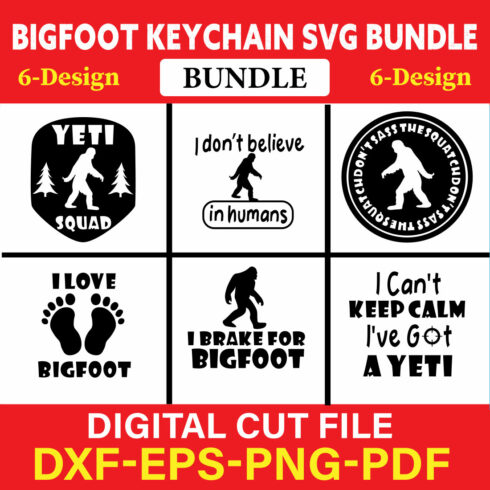 Bigfoot keychain T-shirt Design Bundle Vol-2 cover image.