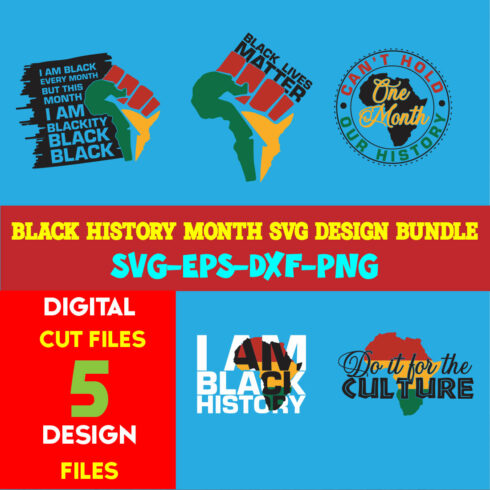 Black History Month T-shirt Design Bundle Volume-05 cover image.