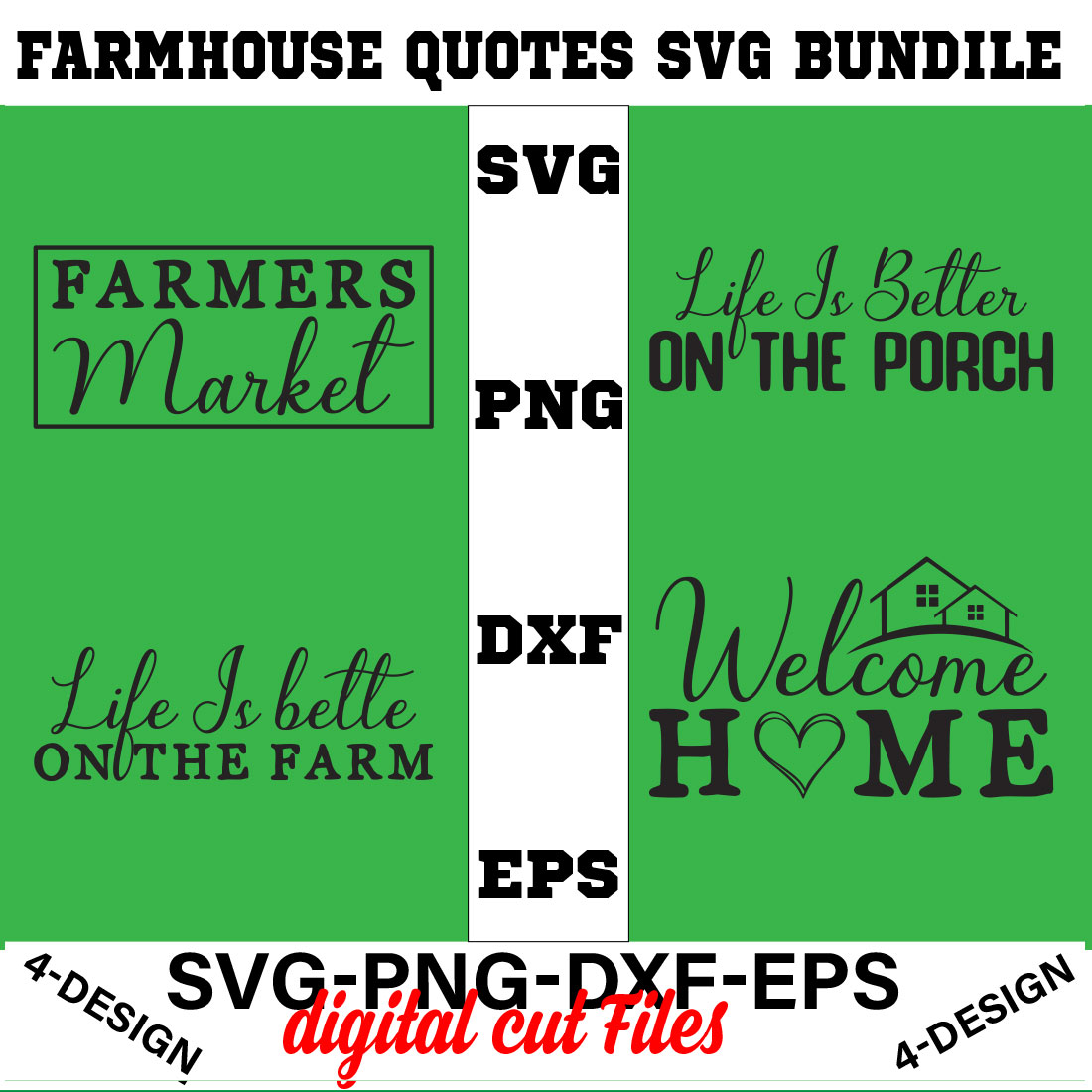 Farmhouse Quotes Svg Bundle Vol-01 cover image.