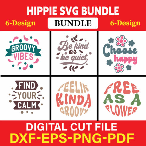Hippie T-shirt Design Bundle Vol-1 cover image.