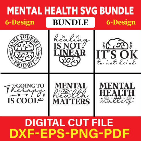 Mental Health T-shirt Design Bundle Vol-2 cover image.