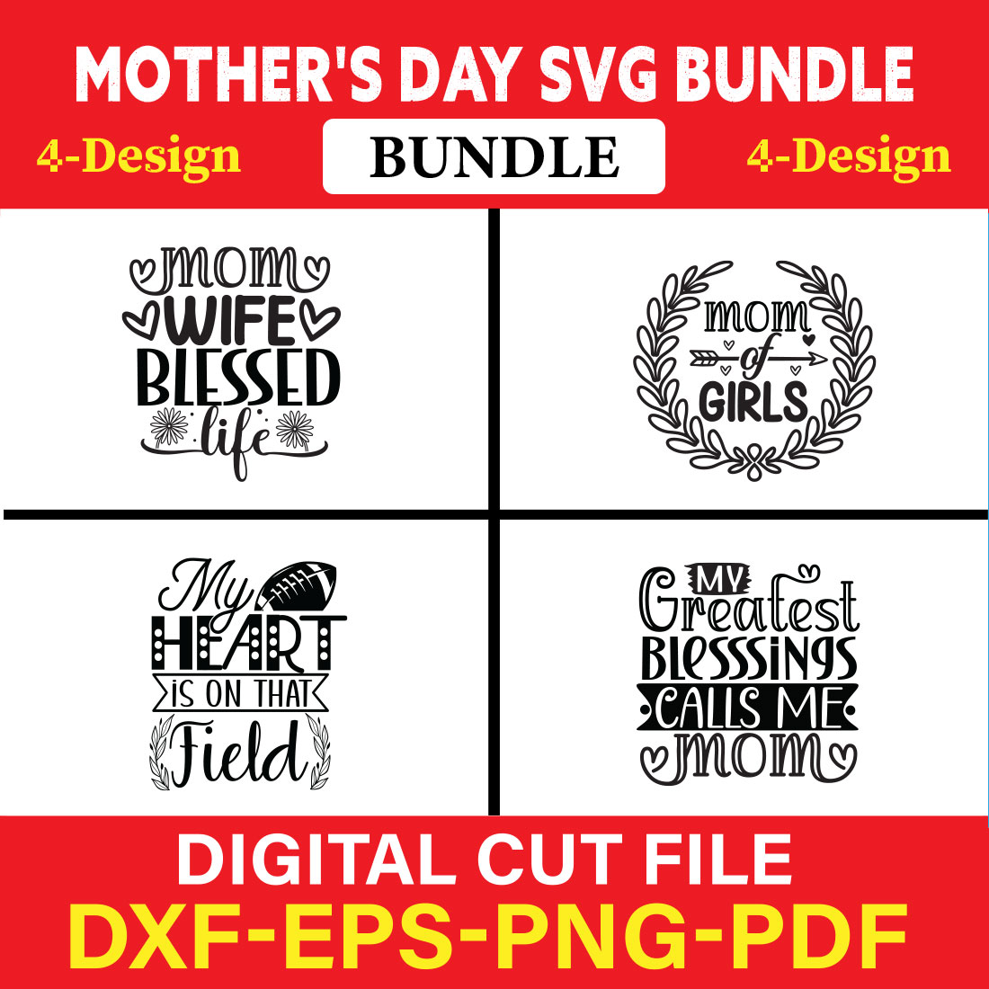 Mother's Day SVG T-shirt Design Bundle Vol-29 cover image.