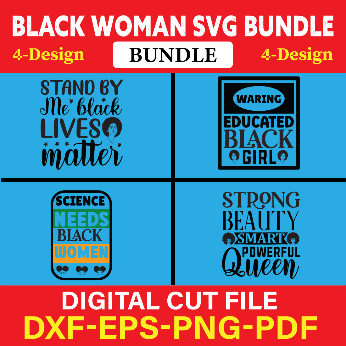 Black Woman T-shirt Design Bundle Vol-15 cover image.