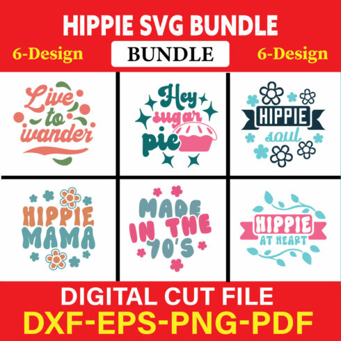 Hippie T-shirt Design Bundle Vol-2 cover image.