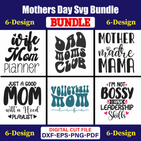 Mothers Day SVG Bundle, Mom life svg, Mama svg, Funny Mom Svg, Blessed mama svg, Mom of boys girls svg-Vol-90 cover image.
