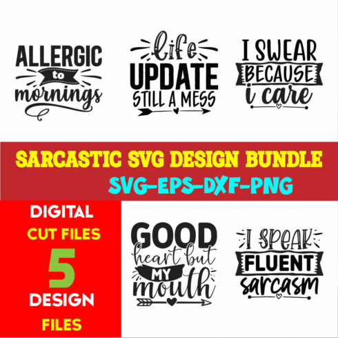 Sarcastic T-shirt Design Bundle Volume-01 cover image.