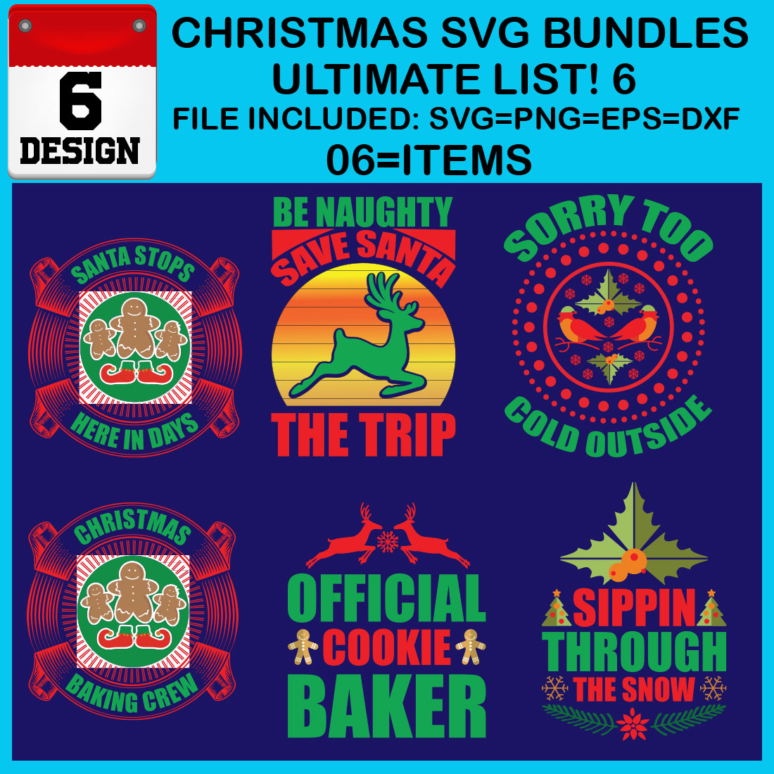 Ultimate List! 6 Christmas SVG Free Bundles cover image.