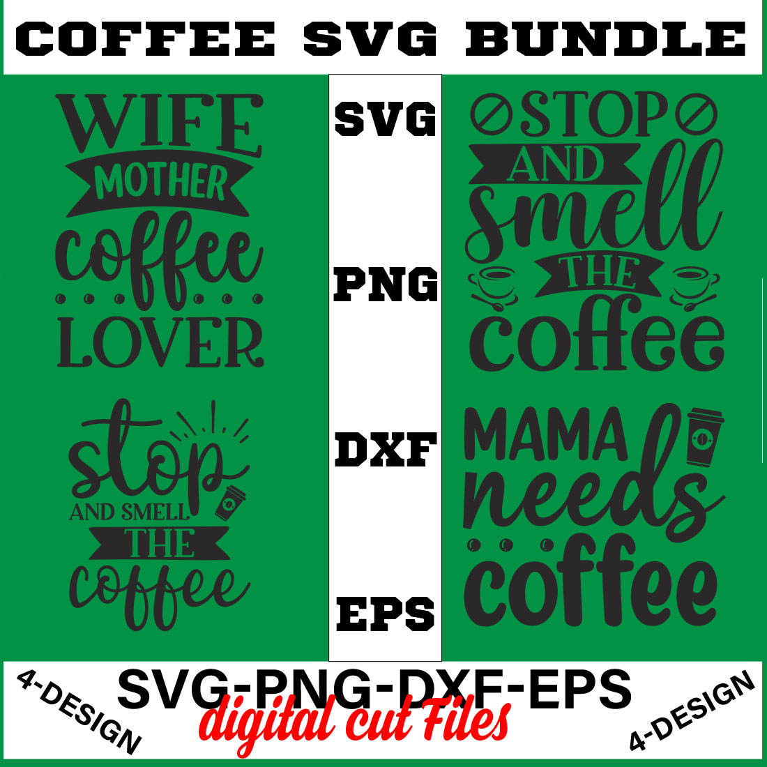 Coffee SVG Bundle, Funny Coffee SVG, Coffee Quote Svg, Caffeine Queen, Coffee Lovers, Coffee Obsessed Volume-04 cover image.