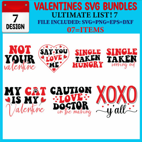 Valentines SVG 07 T-shirt Design Bundle cover image.