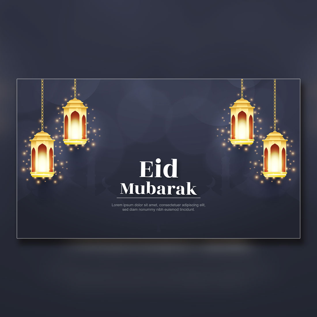 Eid Mubarak and eid ul fitr web banner template cover image.