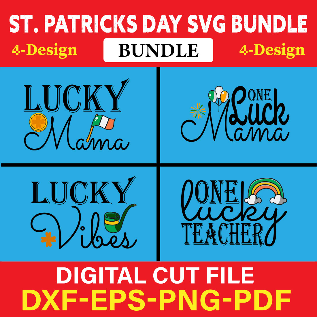 St Patrick's Day T-shirt Design Bundle Vol-18 cover image.