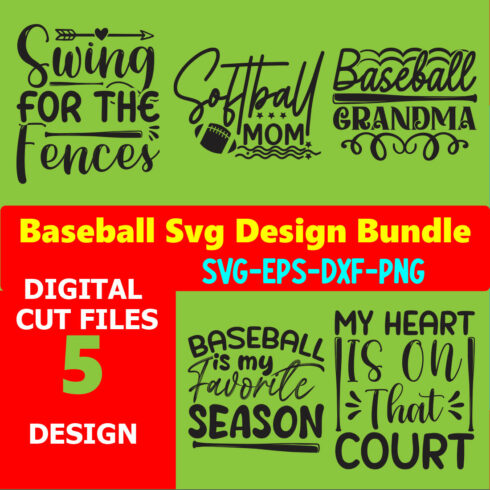 Baseball SVG T-shirt Design Bundle Volume-06 cover image.