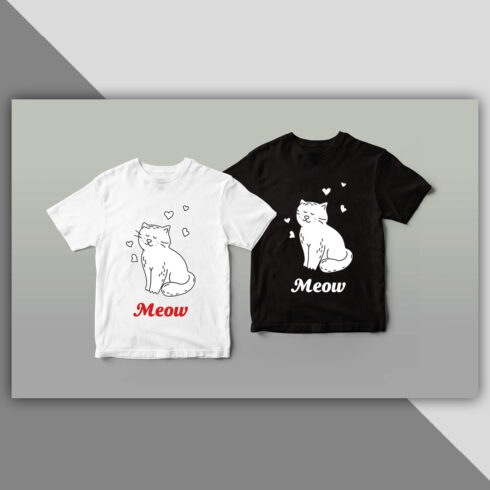 Meow Cat's T-shirt design cover image.