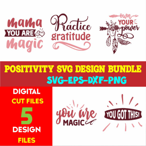 Positivity T-shirt Design Bundle Volume-03 cover image.