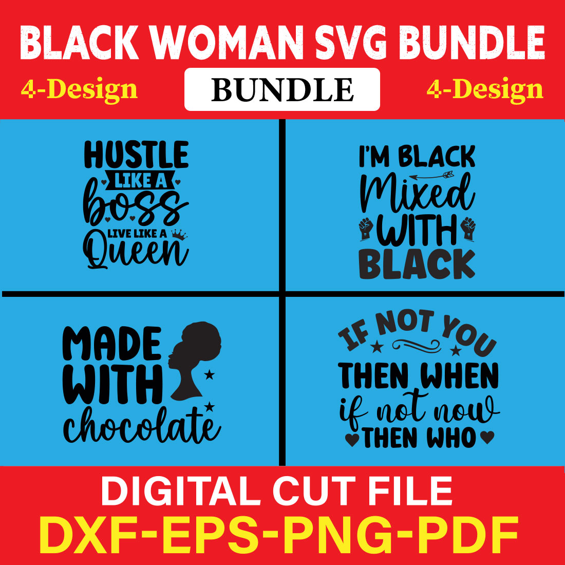 Black Woman T-shirt Design Bundle Vol-3 cover image.