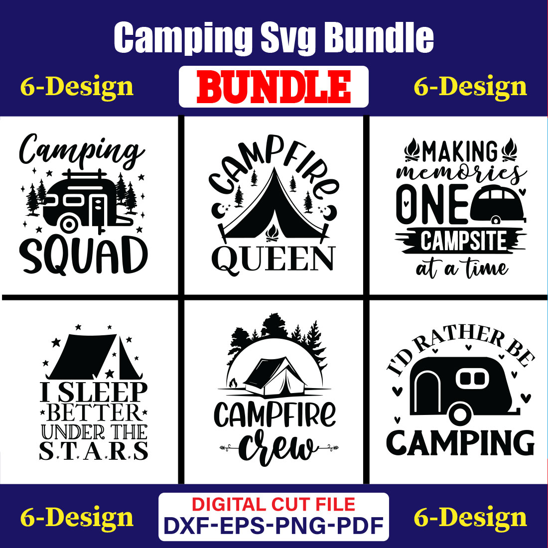 Camping T-shirt Design Bundle Vol-8 cover image.