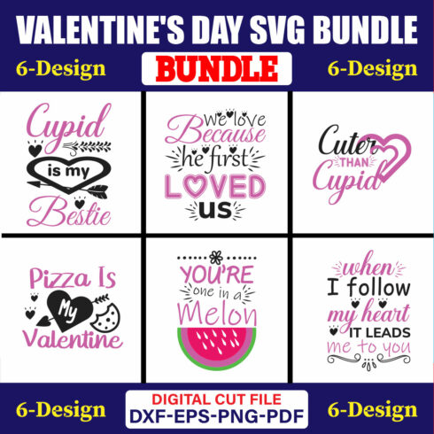 Valentine's Day SVG T-shirt Design Bundle Vol-43 cover image.