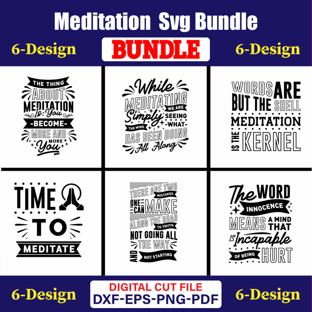 Meditation SVG T-shirt Design Bundle Vol-04 - MasterBundles