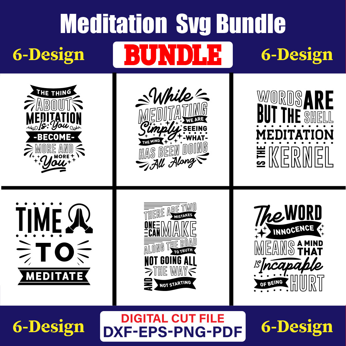 Meditation SVG T-shirt Design Bundle Vol-04 cover image.