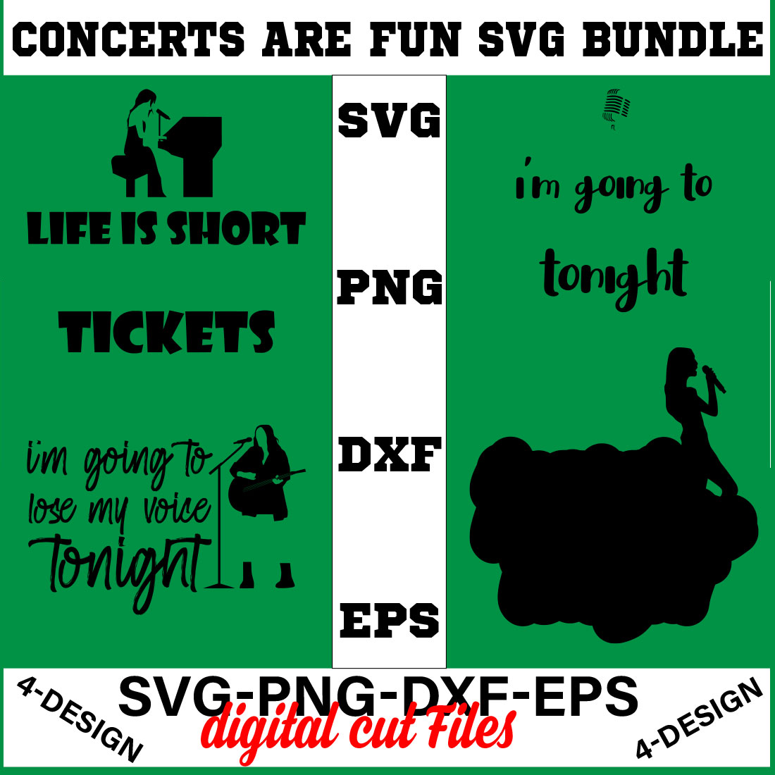 Concerts are Fun SVG T-shirt Design Bundle Volume-02 cover image.